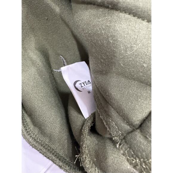 Zyia Active Olive Green and Black Sherpa Fleece Bomber Jacket Size M - Picture 5 of 6